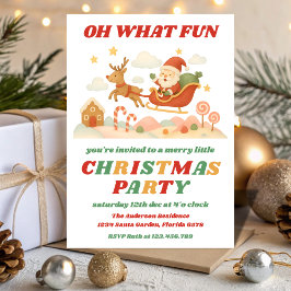 Retro Oh What Fun Editable Christmas Party Einladung