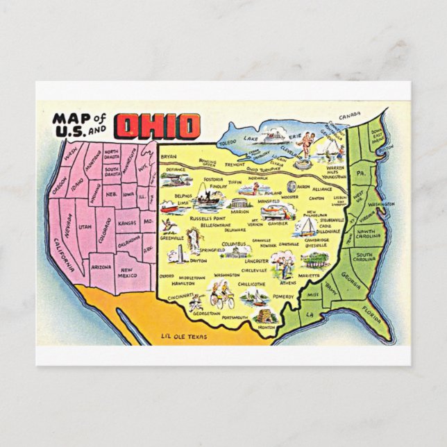 Retro Ohio Postkarte (Vorderseite)