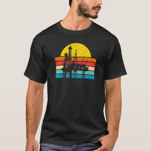 Retro Oil Well Pumpjack Oilfield Worker Oil Rii Oi T-Shirt