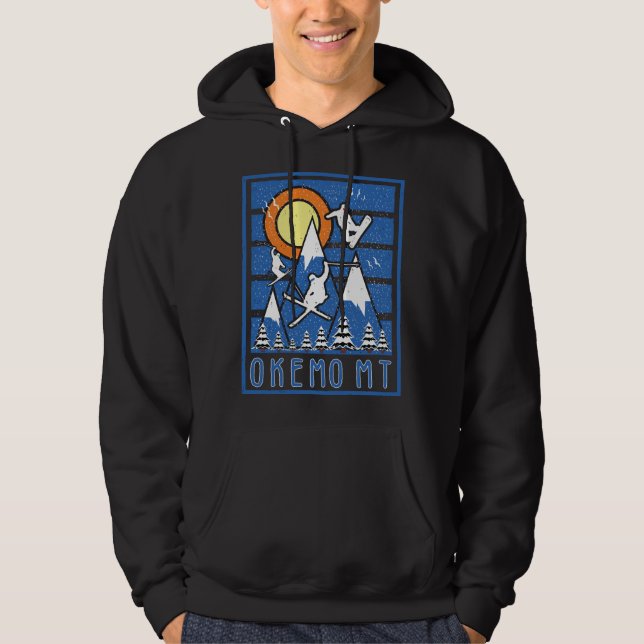 Retro Okemo Mountain Ski Sunset Hoodie (Vorderseite)