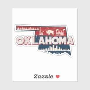 Retro Oklahoma Staat Aufkleber