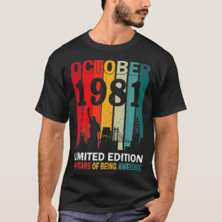 Retro Oktober 1981 limitierte Ausgabe 40 Jahre bei T-Shirt