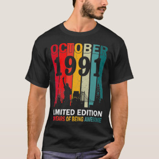 Retro Oktober 1991 limitierte Ausgabe 30 Jahre bei T-Shirt