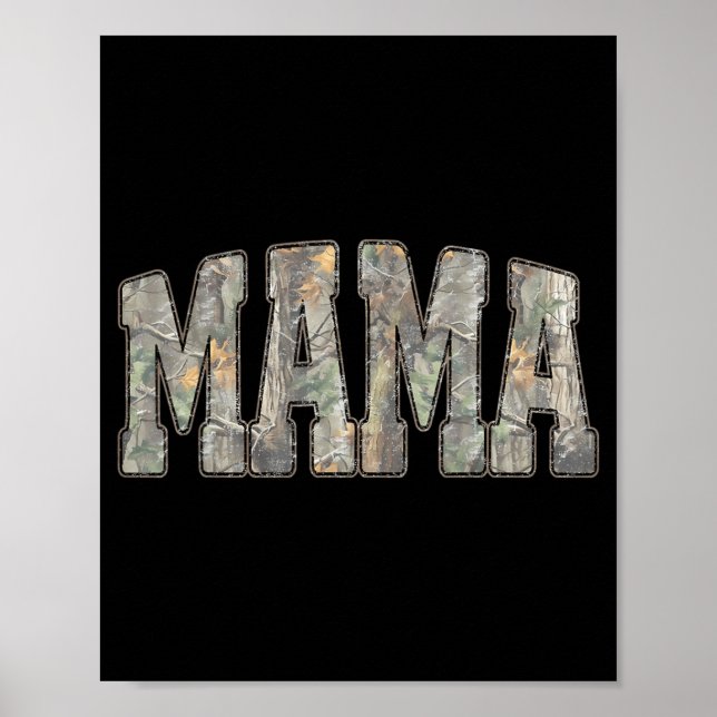 Retro Old Camo Mama Tarnmuster Mutter Muttertag Poster (Vorne)