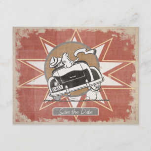 Retro Old Car Ankündigung Datum freihalten