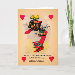Retro Old Cat Vinegar Valentine's Day Card Feiertagskarte