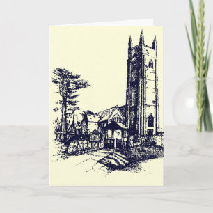 Retro Old English Church Card Feiertagskarte