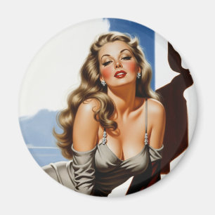 Retro Old Hollywood Schöne Blonde Frau Magnet