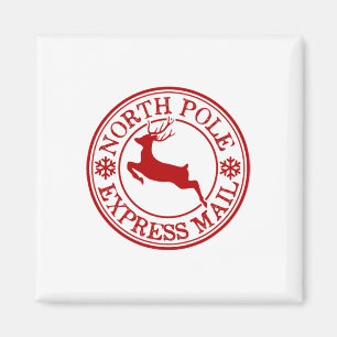 Retro Old modische North Pole Express Mail Reinde Magnet