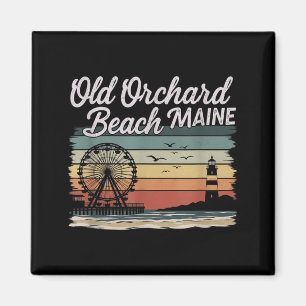Retro Old Orchard Beach Maine Grafikdesign Magnet