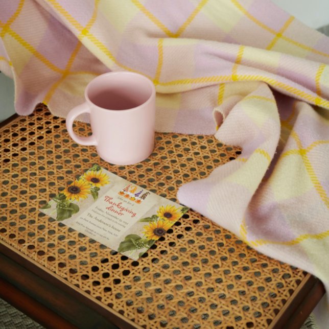 Retro Old Paper Sonnenblumen Erntedank Urlaub Einladung (Von Creator hochgeladen)