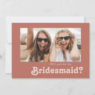 Retro Old Rose Foto Bridesmaid Vorschlag Card Einladung