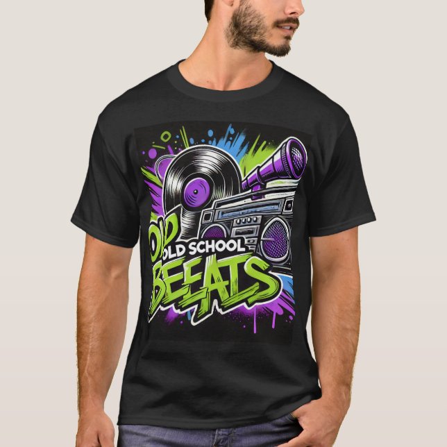 Retro Old School beats Graphic T - Shirt - Vinyl (Vorderseite)