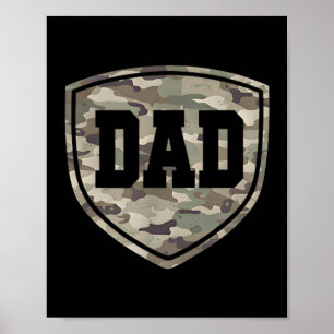 Retro Old School Tarnmuster-Vater-Tasche Camouflag Poster
