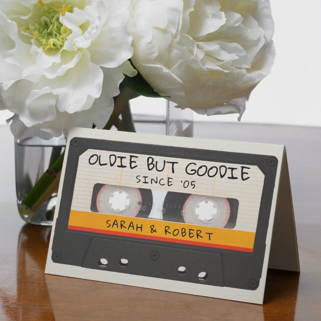 Retro Oldie but Goodie Cassette Tape Wedding Dankeskarte (Von Creator hochgeladen)