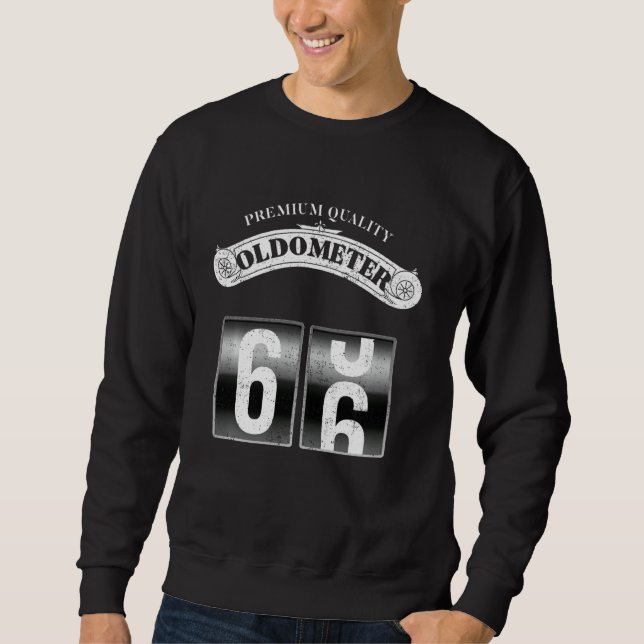 Retro Oldometer 65-66 Funny 66. Geburtstag Sweatshirt (Vorderseite)