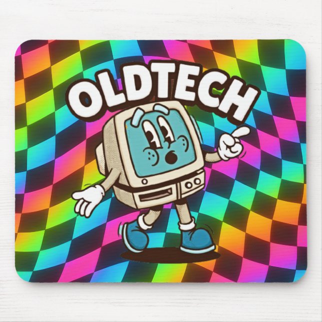 Retro OldTech Psychedelic Mousepad (Vorne)