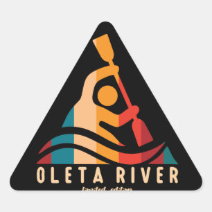 Retro Oleta River Kayaking Dreieckiger Aufkleber