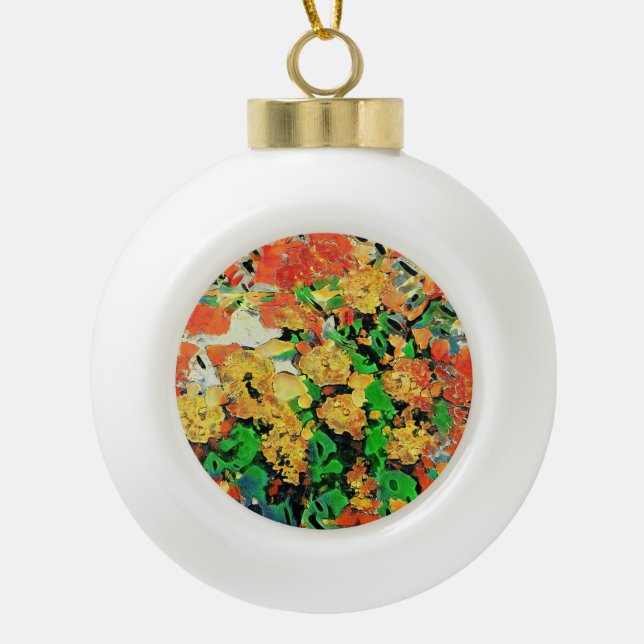 Retro-Ölgemälde: Van Gogh Monet Keramik Kugel-Ornament (Vorderseite)