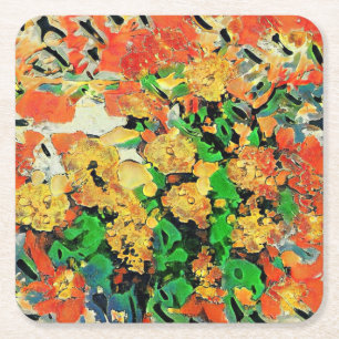 Retro-Ölgemälde: Van Gogh Monet Rechteckiger Pappuntersetzer