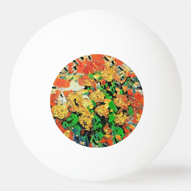 Retro-Ölgemälde: Van Gogh Monet Tischtennisball (Vorderseite)