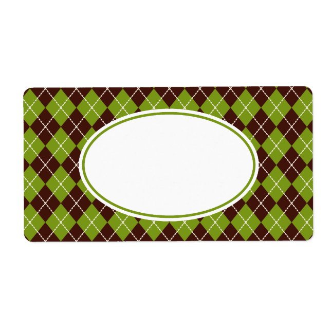 Retro Olive Green Raute Kitchen Business Labels (Vorne)