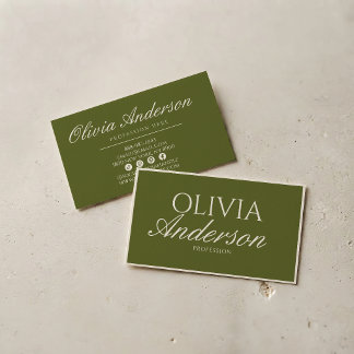 Retro Olivgrün Luxus Vintage Altes Geld Luxus Visitenkarte