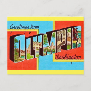 Retro Olympia WA Postkarte