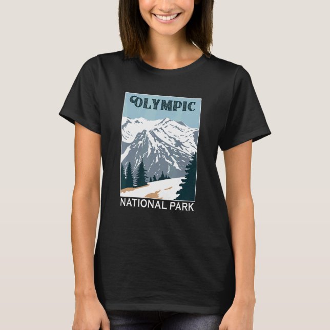 Retro Olympic National Park Mountain Camping Souve T-Shirt (Vorderseite)