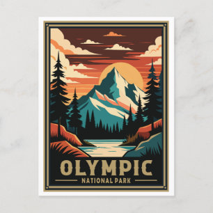 Retro Olympischer Nationalpark Postkarte