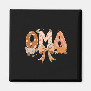 Retro Oma Coquette Bows Leopard Fall Erntedank Magnet