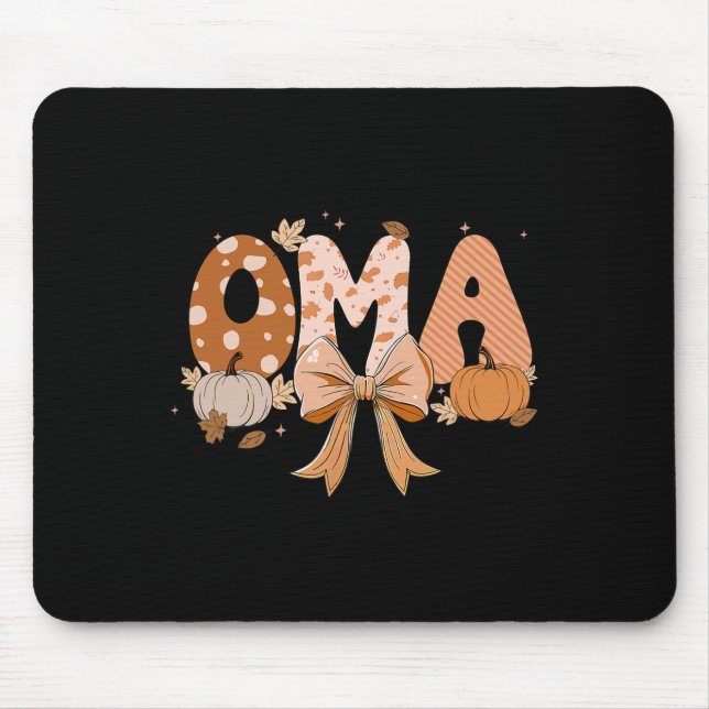 Retro Oma Coquette Bows Leopard Fall Erntedank Mousepad (Vorne)