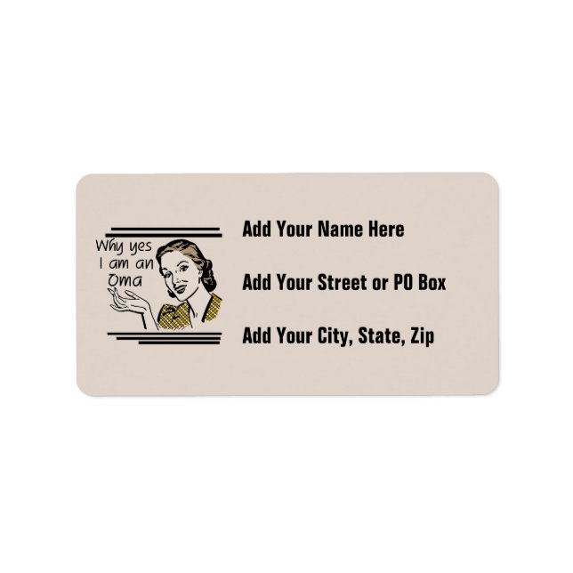Retro Oma T-Shirts und Geschenke Adressaufkleber (Vorne)