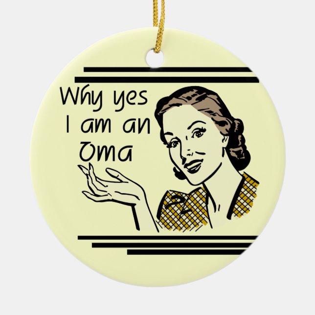 Retro Oma T-Shirts und Geschenke Keramik Ornament (Vorne)