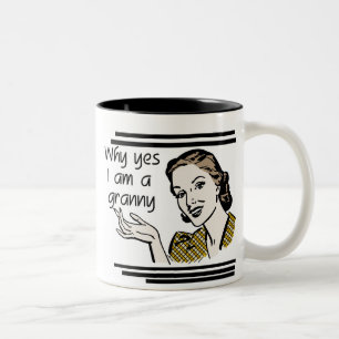 Retro-Oma-T-Shirts und Geschenke Zweifarbige Tasse
