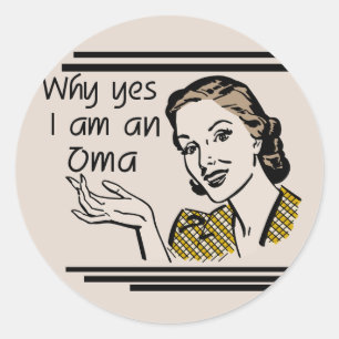 Retro Oma Tshirts und Geschenke Runder Aufkleber