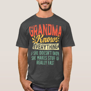 Retro Oma weiß alles, was Frauen lustige Mutter' T-Shirt