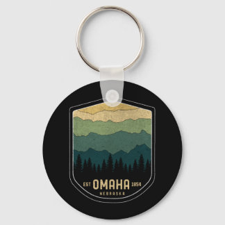 Retro Omaha Nebraska NE Staat Berge Vintage Schlüsselanhänger