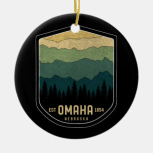 Retro Omaha Nebraska NE Staat Vintag Keramik Ornament