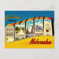 Retro-Omaha-Nebraska-Postkarte