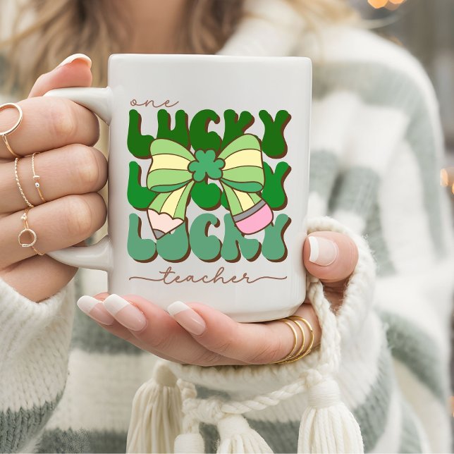 Retro One Glücklicher Lehrer mit Coquette Bleistif Kaffeetasse (Von Creator hochgeladen)