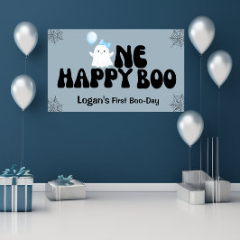 Retro One Happy Boo Boy 1. Geburtstag Party Banner