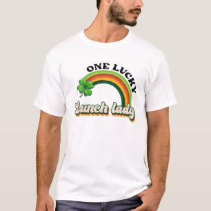 Retro One Lucky Lunch Lady St Patrick's Day Shamro T-Shirt
