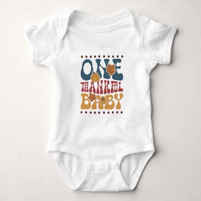 Retro One Thankful Baby - Erntedank Strampler (Vorderseite)