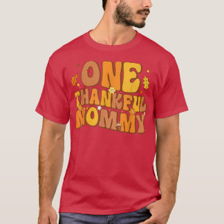 Retro One Thankful Mommy Fall Herbstglückstag dank T-Shirt