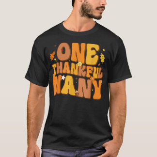 Retro One Thankful Nany Fall Herbst glücklich Than T-Shirt