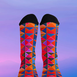 Retro Op-Art multicolor Triangle Socks Socken