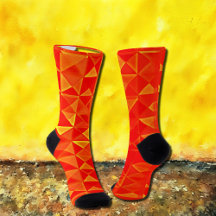 Retro-Op-Art-Orange-Dreieck-Socken