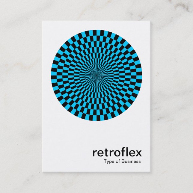 Retro Op Art - Sky Blue und Black Visitenkarte (Vorderseite)