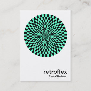 Retro Op Art - Türkis und Schwarz Visitenkarte